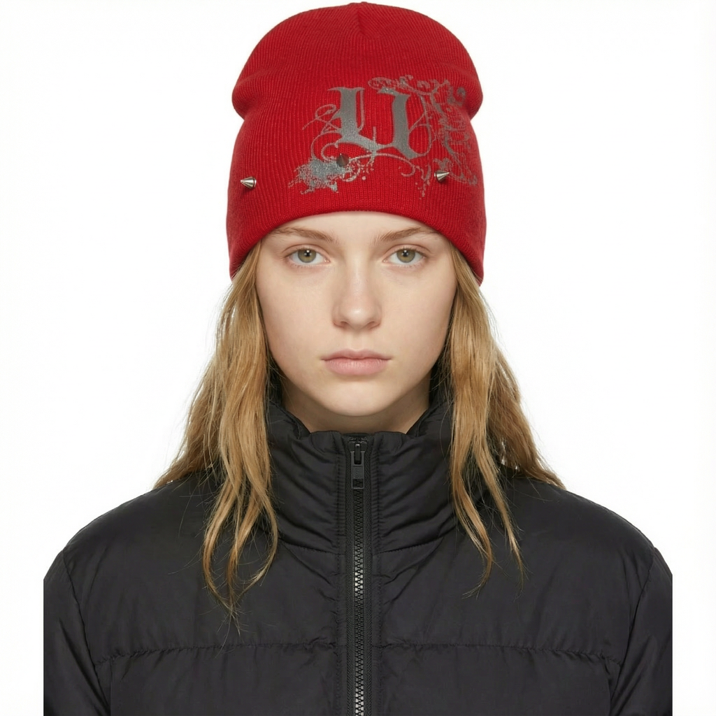 “U” Spiked Beanie (Red)