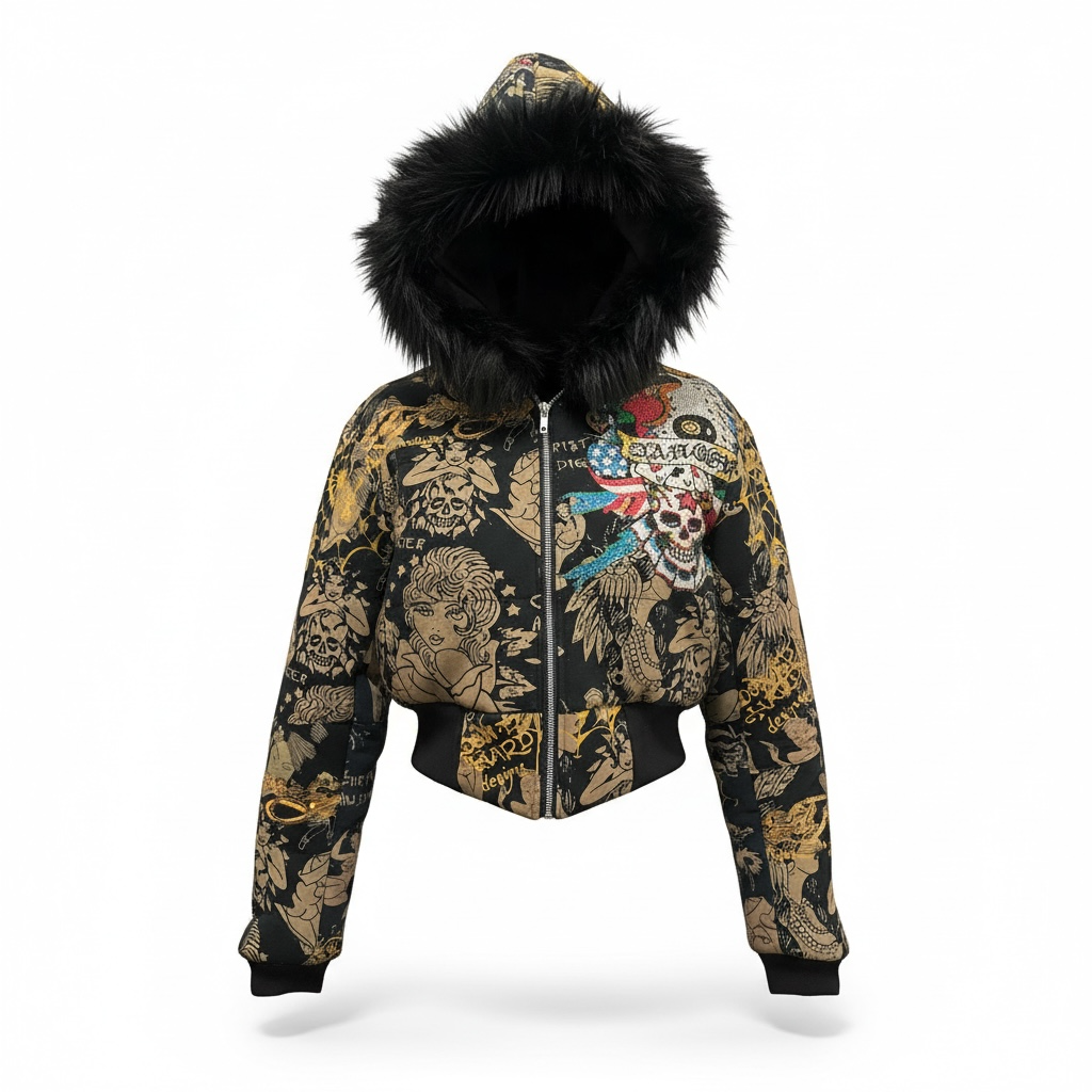 1/1 “American Gangsta” Ed Hardy Puffer Jacket