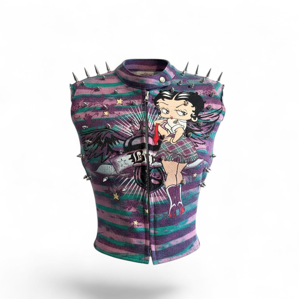 Betty Boop Spiked Moto Vest