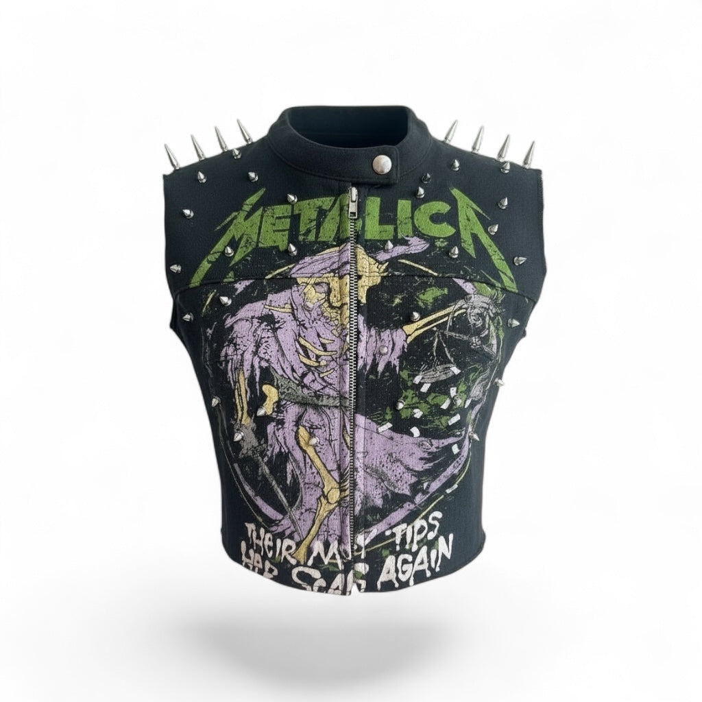 Metallica (Green) Spiked Moto Vest