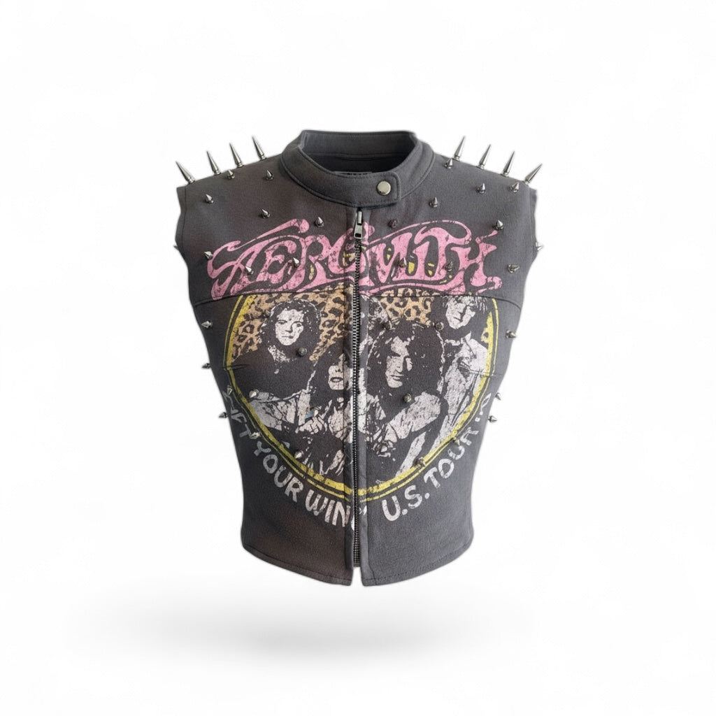 Aerosmith Spiked Moto Vest