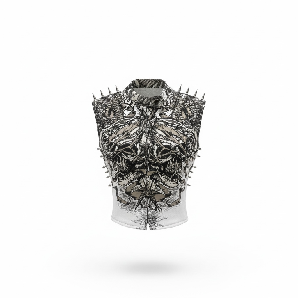 Affliction (White) Spiked Moto Vest