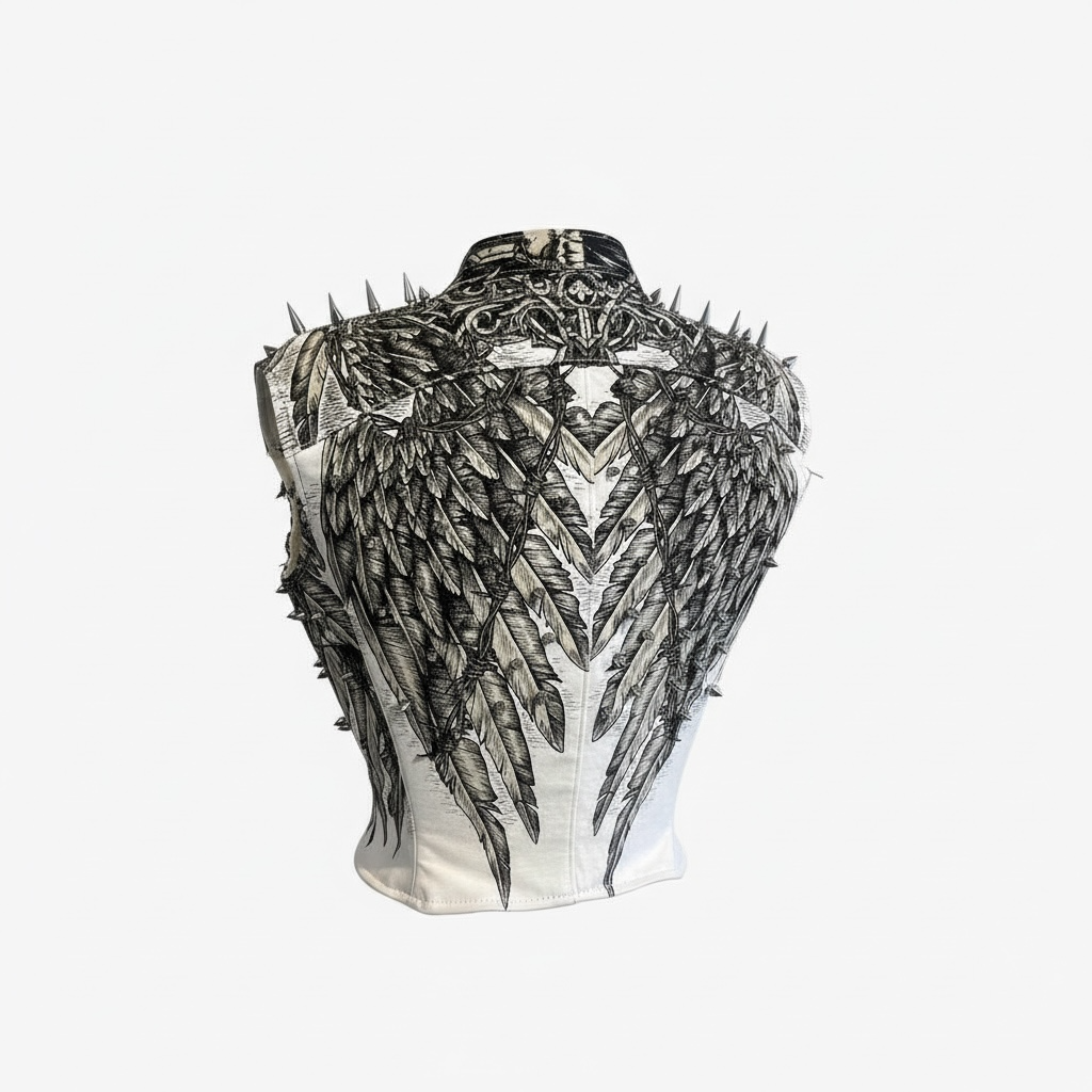 Affliction (White) Spiked Moto Vest