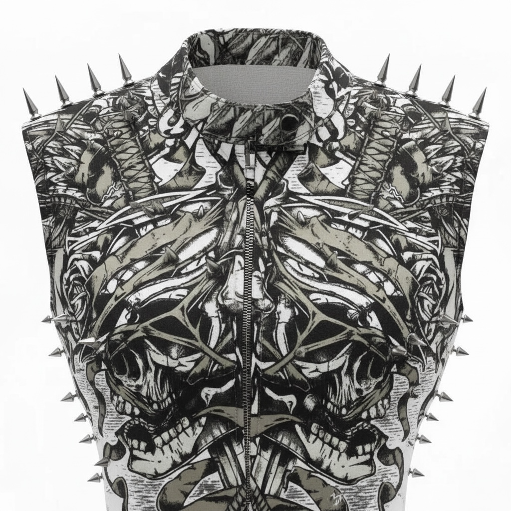 Affliction (White) Spiked Moto Vest