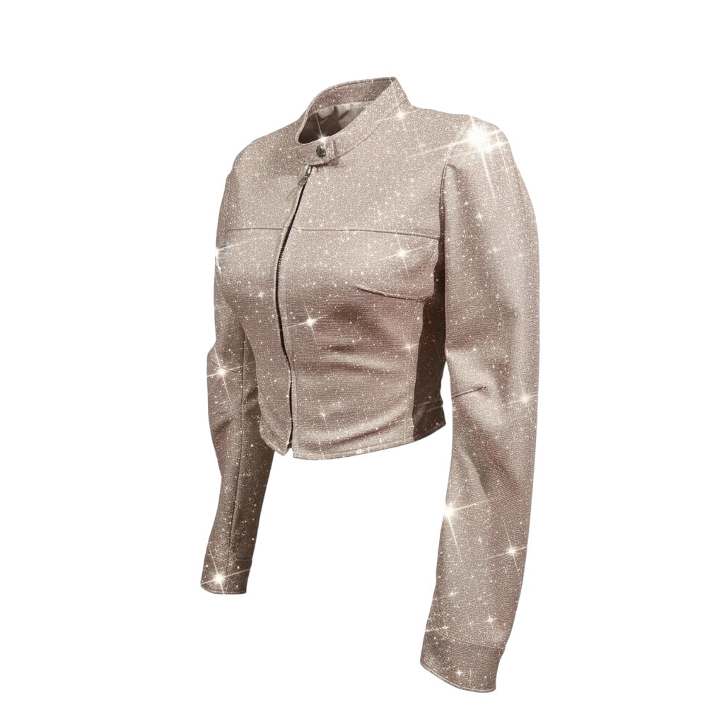 Pink Sparkle Moto Jacket
