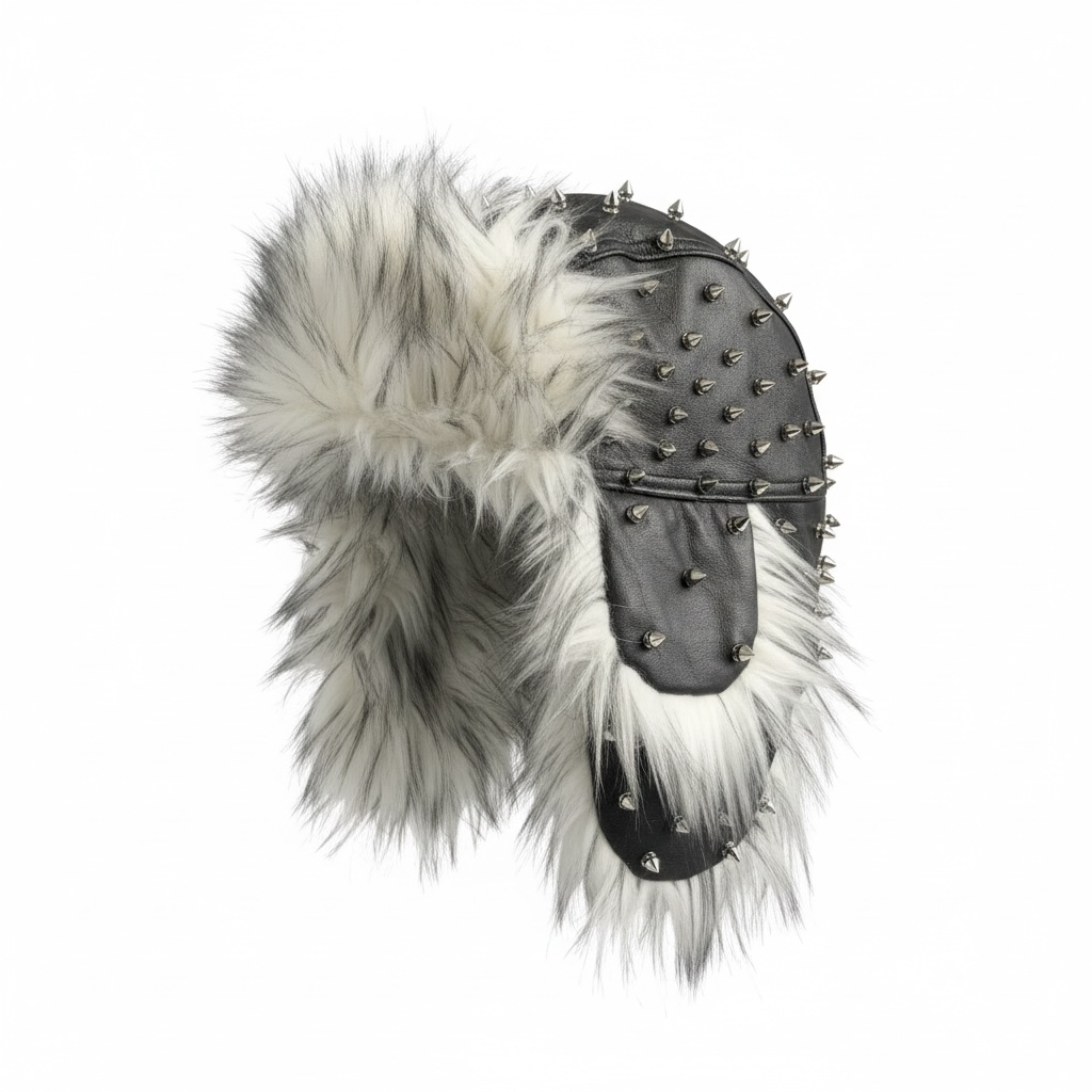 Spiked Out Leather Trapper Hat