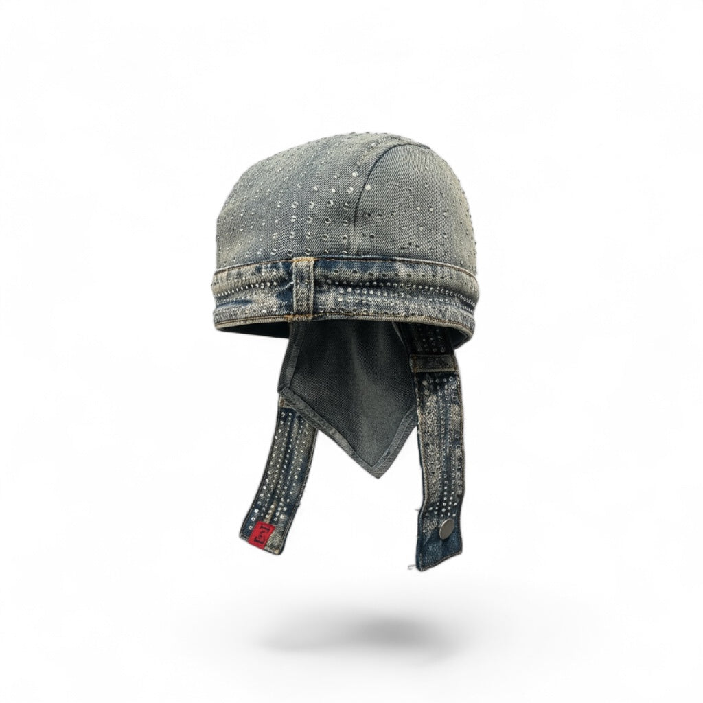 Rhinestone (Light Blue) Moto Cap
