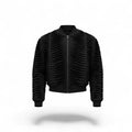 Japanese Denim Pleated Bomber Jacket