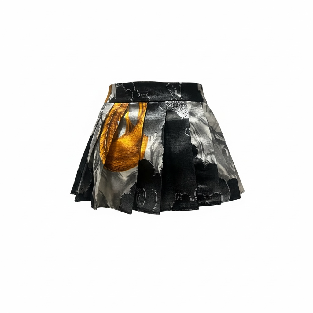 Upcycled Anime Skirt (Black)