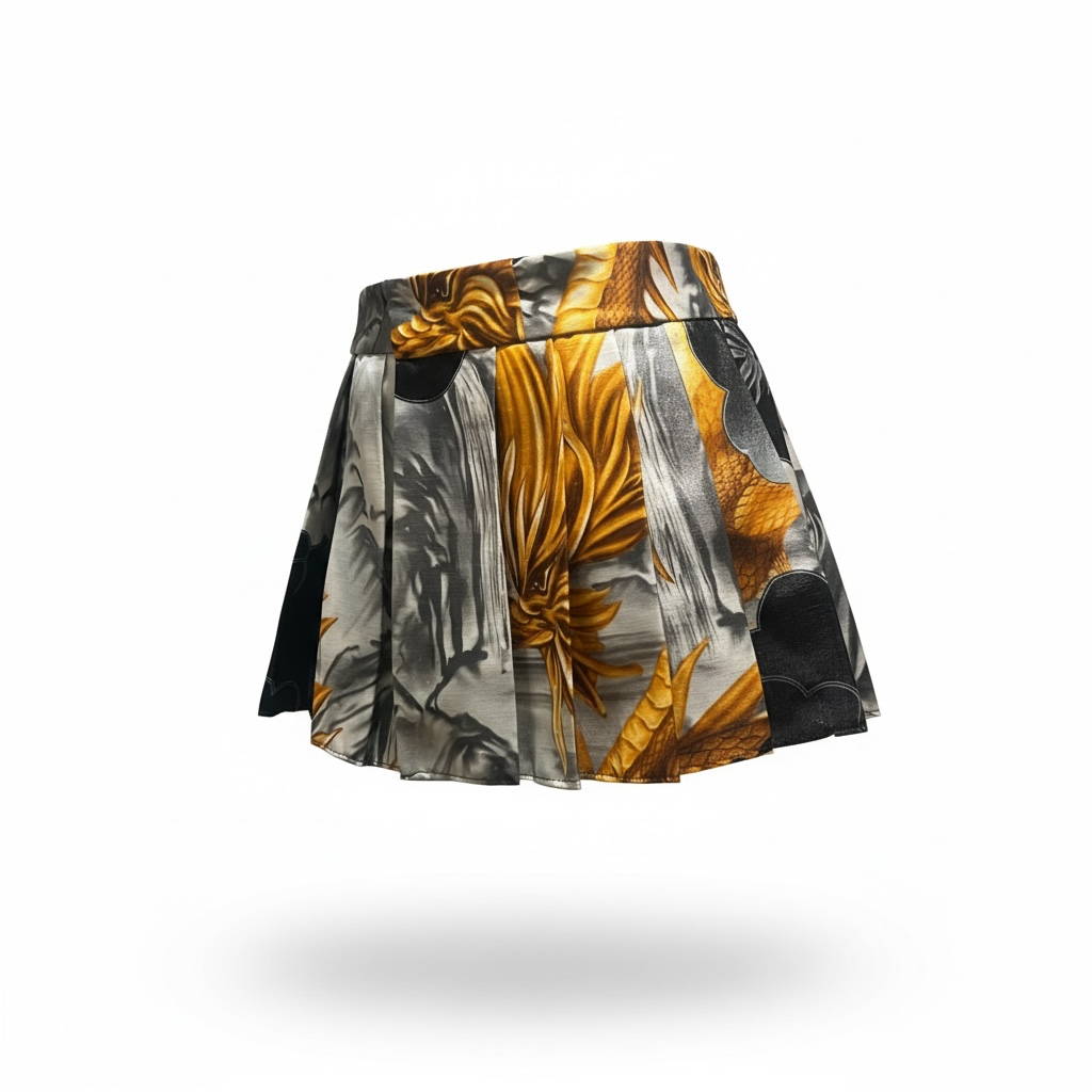 Upcycled Anime Skirt (Black)
