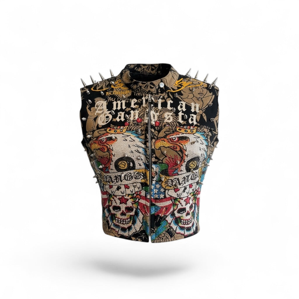 Ed Hardy Spiked Moto Vest