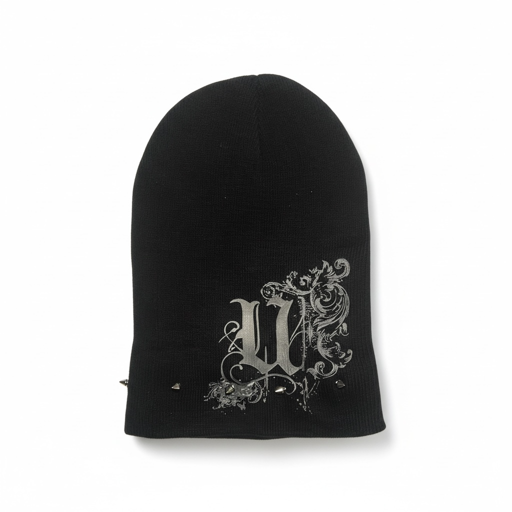 “U” Spiked Beanie (Black)
