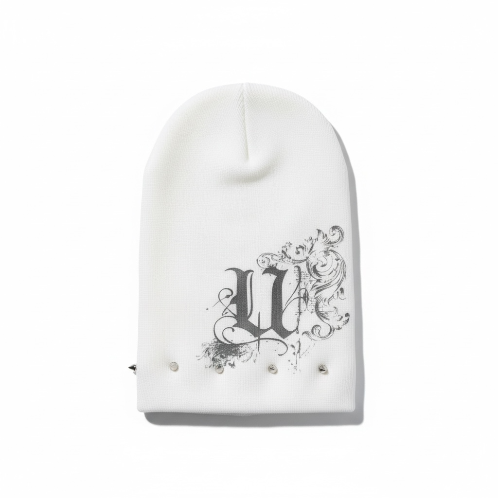 “U” Spiked Beanie (White)