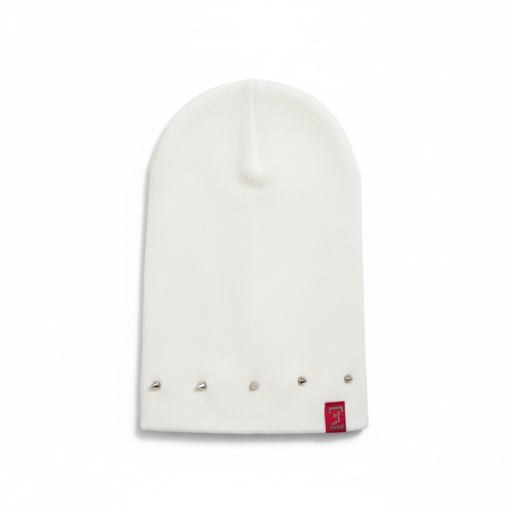“U” Spiked Beanie (White)
