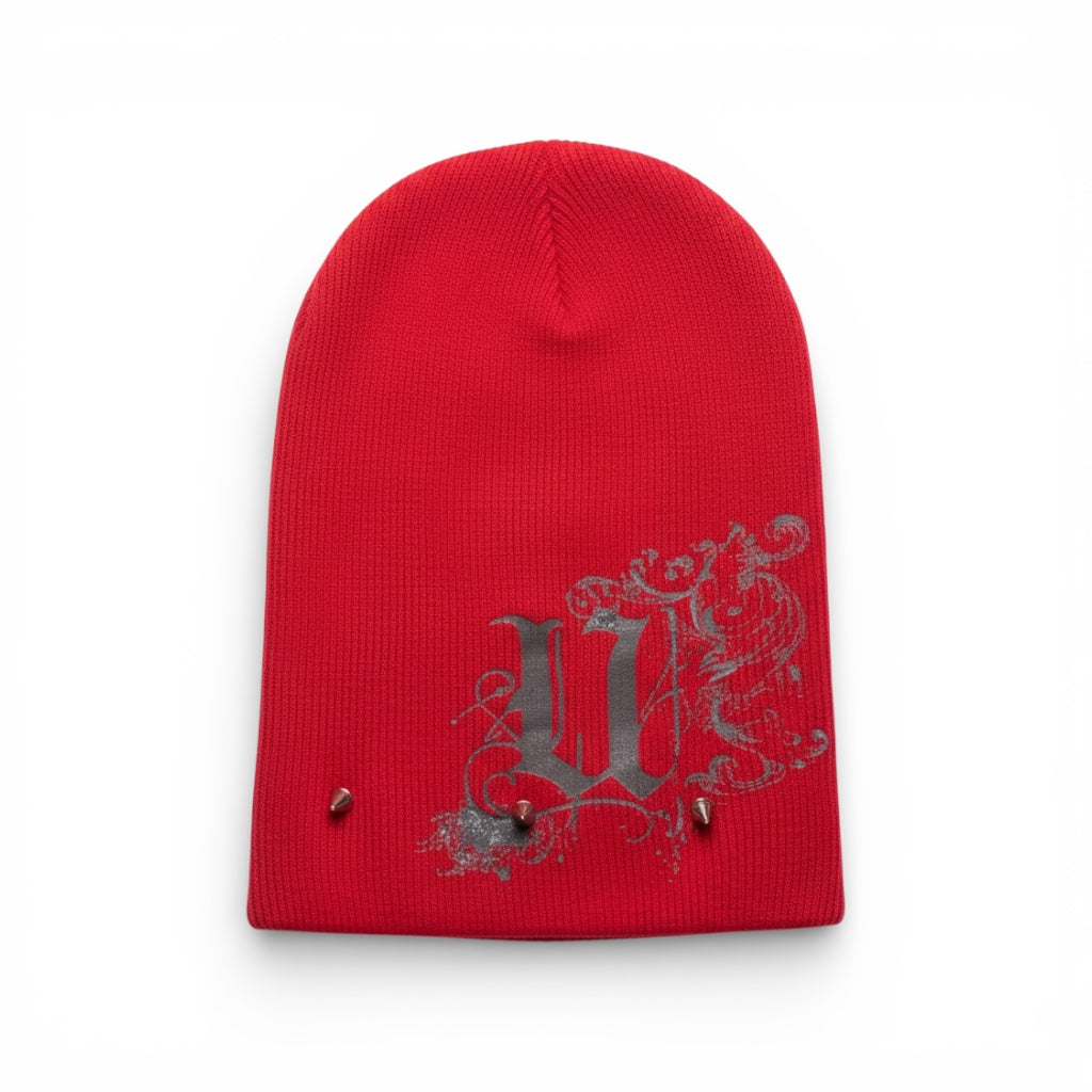 “U” Spiked Beanie (Red)