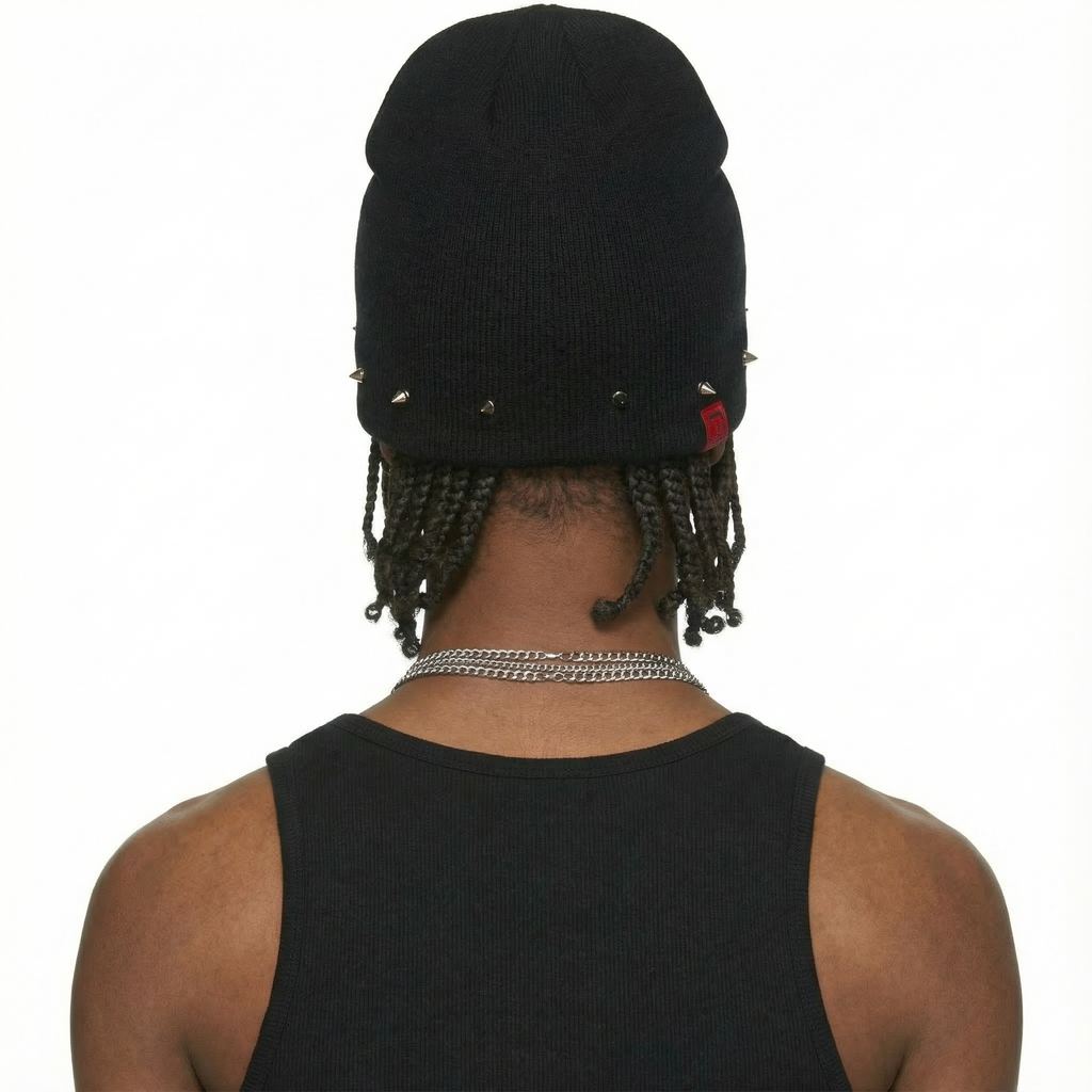 “U” Spiked Beanie (Black)